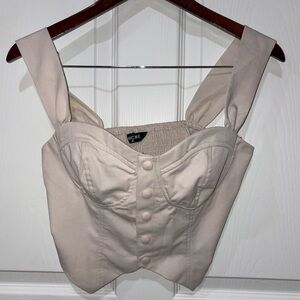 CHICME light pink, bustier, crop top, button front size M